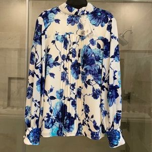 Tory Burch embroiled floral silk blouse